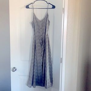 Sienna Sky animal print midi dress.